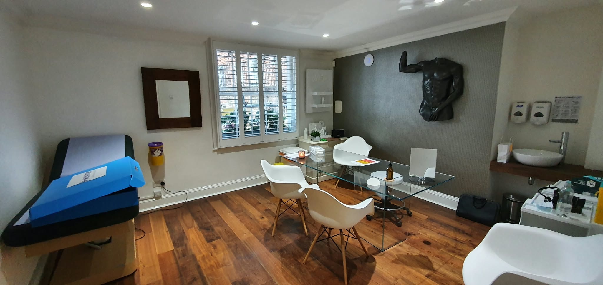 Shutters in a treatment room — Sustainable Shutters & Blinds