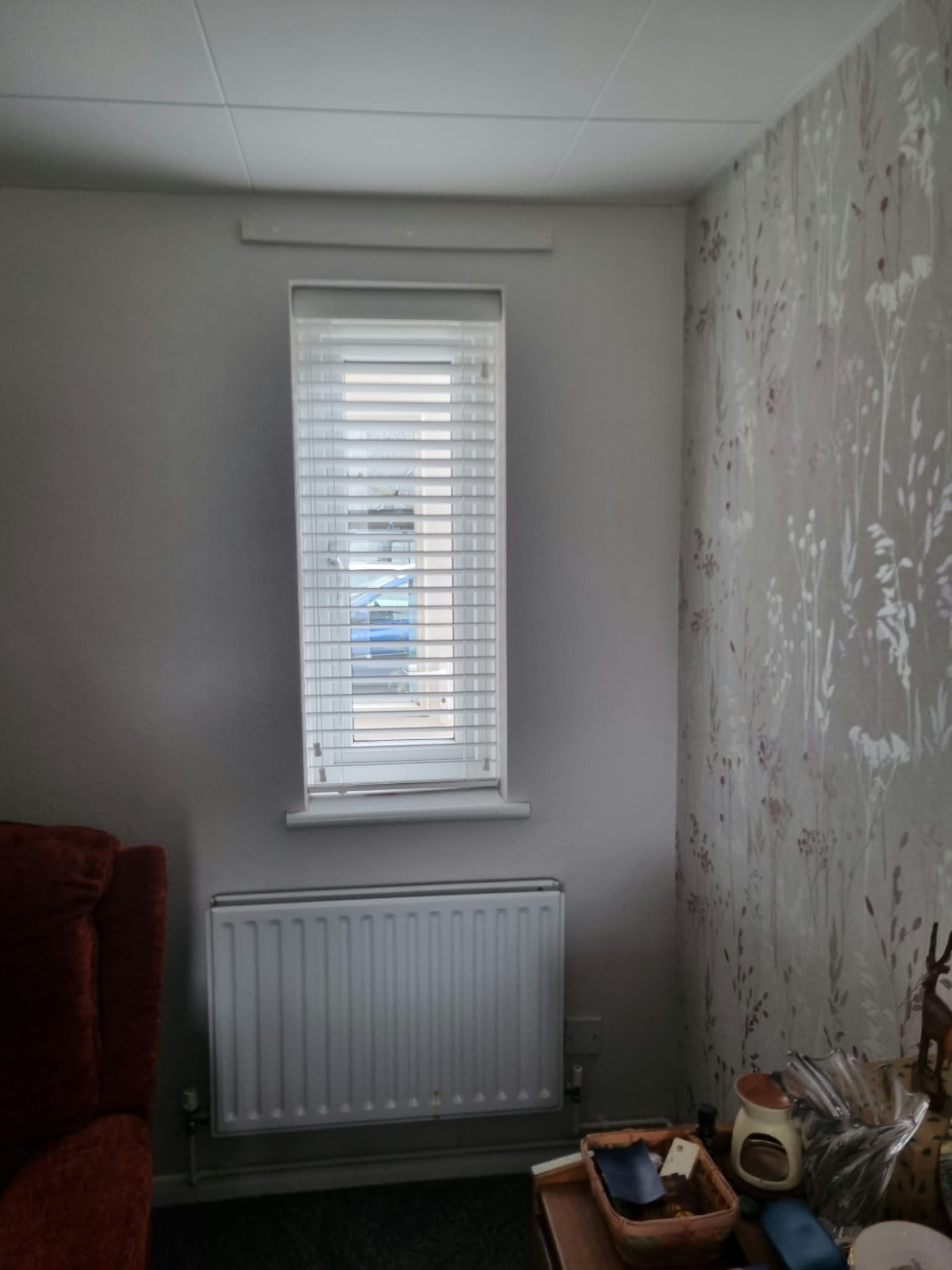 Shutters on a narrow window with radiator — Sustainable Shutters & Blinds